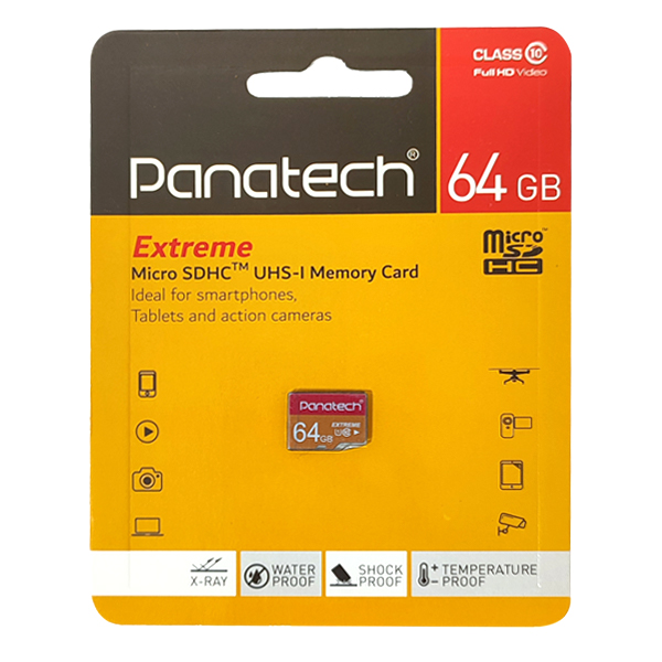 کارت حافظه microSDHC پاناتک با ظرفیت ۶۴ گیگابایت، سرعت 30MBps ، کلاس 10 و استاندارد UHS-I U1 | به اضافه